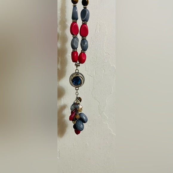 Multi Bead Snap-It Necklace with Blue Crystal Snap - Picture 6 of 6